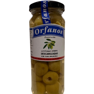ACEITUNAS DESCAROZADAS VERDES EN SALMUERA X 170GS ORFANOS