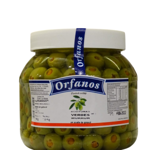 ACEITUNAS RELLENAS CON MORRON ACOMODADAS EN ACEITE X 1KG-ORFANOS