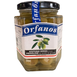 Orfanos Aceitunas verdes rellenas con PROVOLONE x 200gr