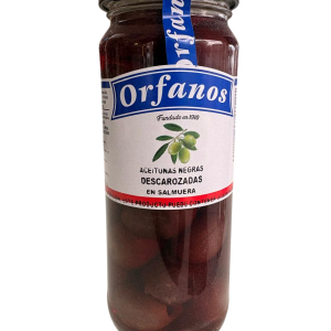 ACEITUNAS DESCAROZADAS NEGRAS EN SALMUERA X 170GS ORFANOS