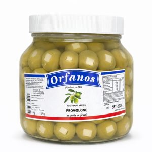 ORFANOS ACEITUNAS VERDES RELLENAS CON PROVOLONE X 1KG