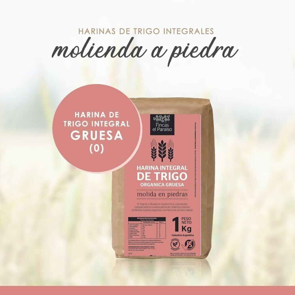 HARINA DE TRIGO INTEGRAL GRUESA X 1KG-FINCAS EL PARAISO Venc