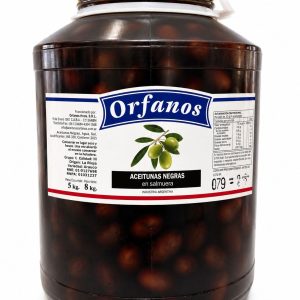 Aceitunas Negras 000 x 5kg Orfanos Hermanos Garrafa