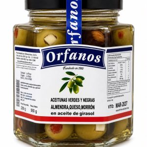 ACEITUNAS RELLENAS MIXTAS ACOMODADAS EN ACEITE x 200 grs