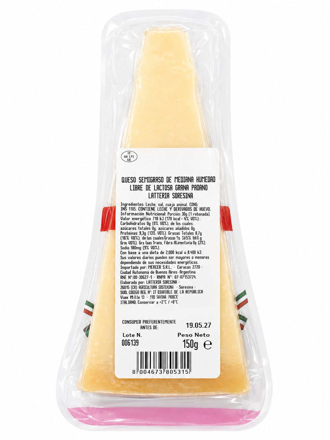 Queso Grana Padano Madurado x 150 Grs Latteria Soresina - Imagen 2